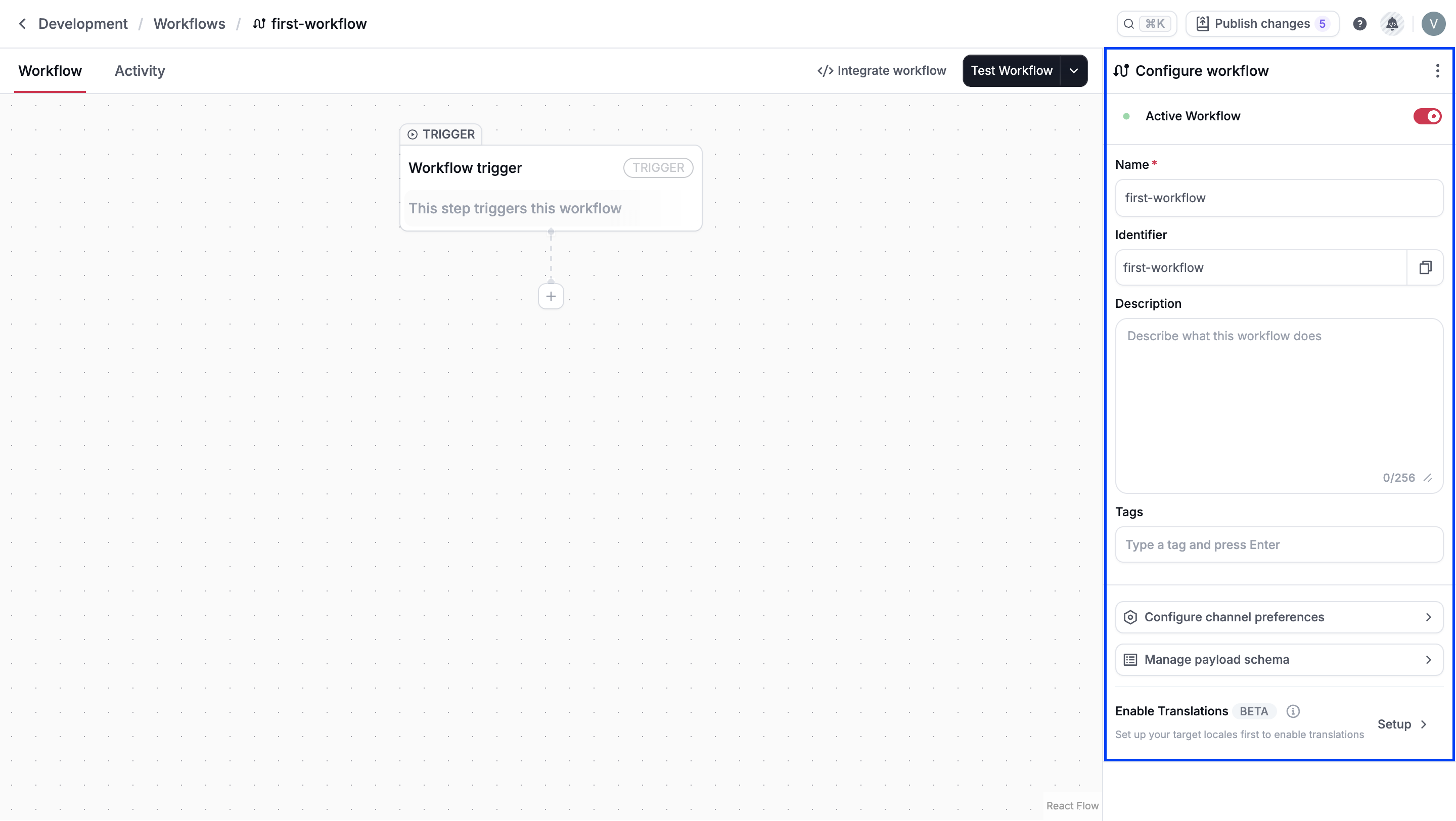 Configure workflow