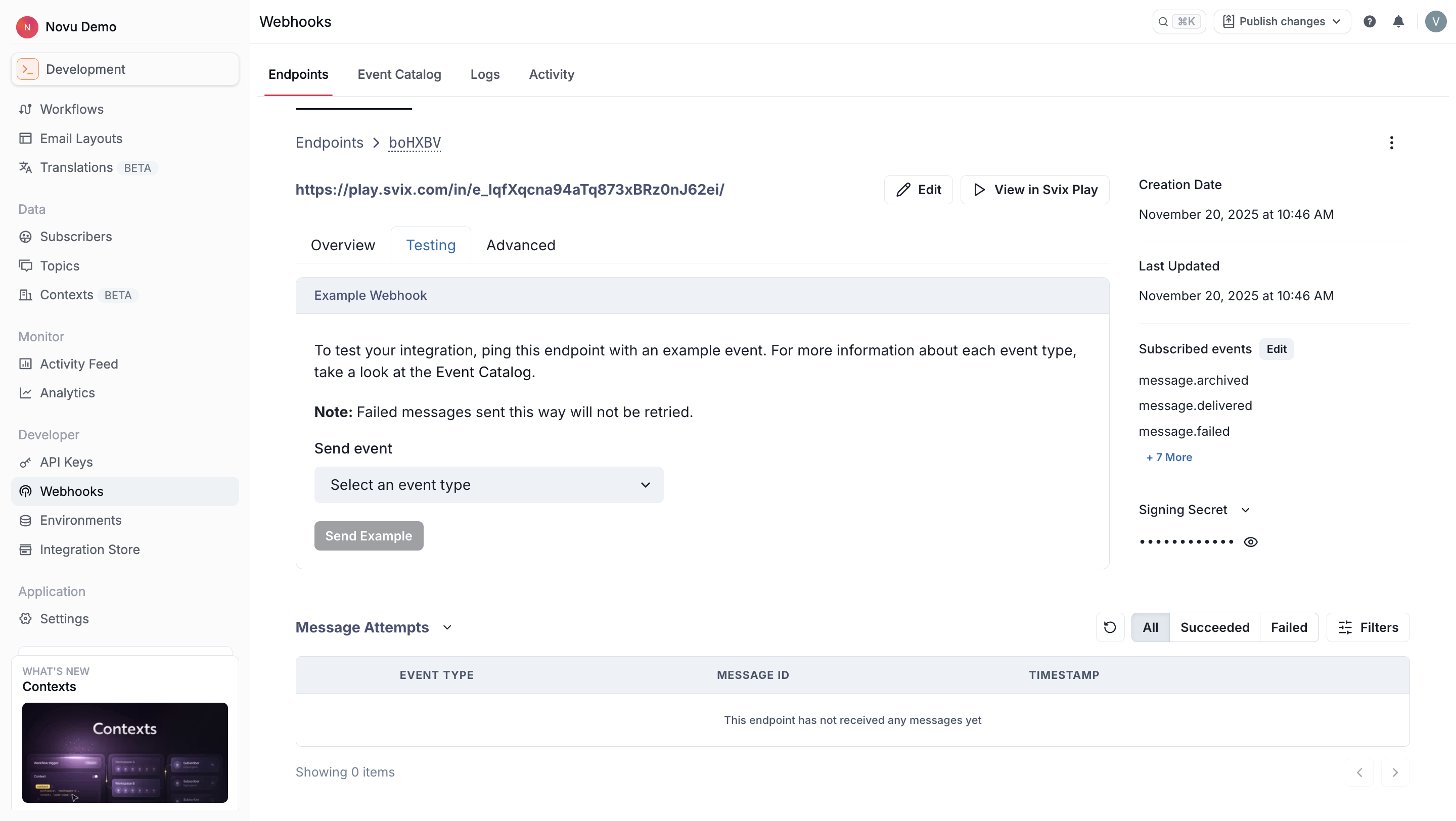Testing endpoints